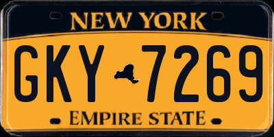 NY license plate GKY7269