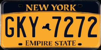 NY license plate GKY7272