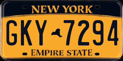 NY license plate GKY7294