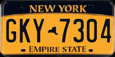 NY license plate GKY7304