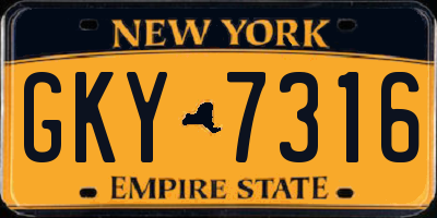 NY license plate GKY7316