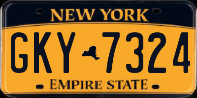 NY license plate GKY7324