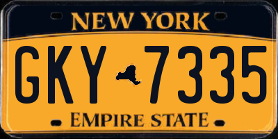 NY license plate GKY7335