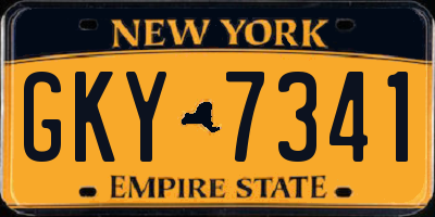 NY license plate GKY7341