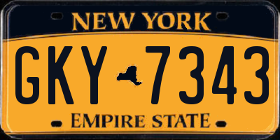 NY license plate GKY7343