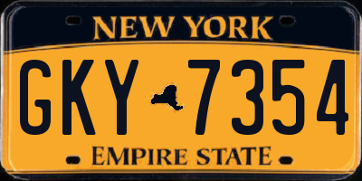 NY license plate GKY7354