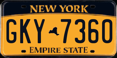 NY license plate GKY7360