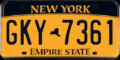 NY license plate GKY7361