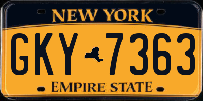 NY license plate GKY7363