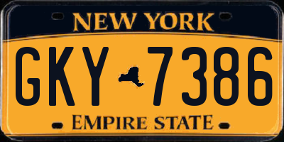 NY license plate GKY7386