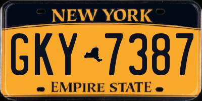 NY license plate GKY7387