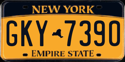 NY license plate GKY7390