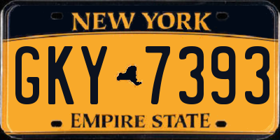 NY license plate GKY7393