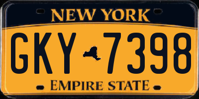 NY license plate GKY7398