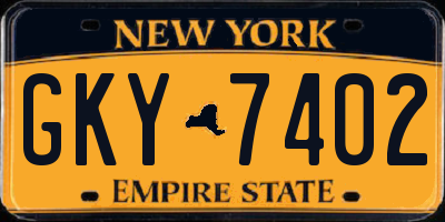 NY license plate GKY7402