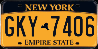 NY license plate GKY7406