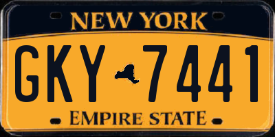 NY license plate GKY7441