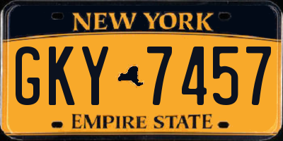 NY license plate GKY7457