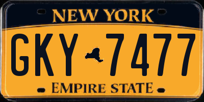 NY license plate GKY7477