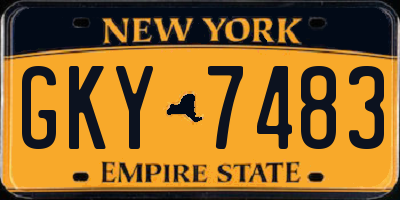 NY license plate GKY7483