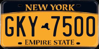 NY license plate GKY7500