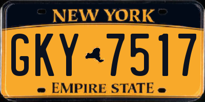 NY license plate GKY7517