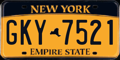 NY license plate GKY7521