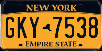 NY license plate GKY7538