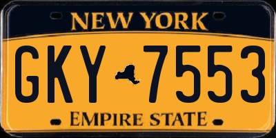 NY license plate GKY7553