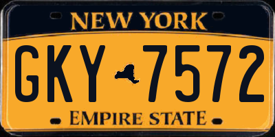 NY license plate GKY7572