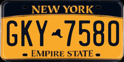 NY license plate GKY7580