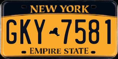 NY license plate GKY7581