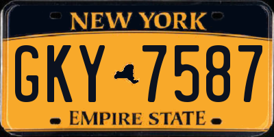 NY license plate GKY7587