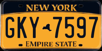NY license plate GKY7597