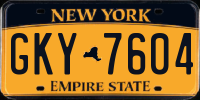 NY license plate GKY7604