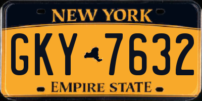 NY license plate GKY7632