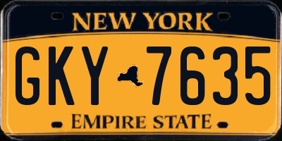 NY license plate GKY7635
