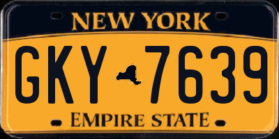 NY license plate GKY7639