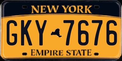 NY license plate GKY7676