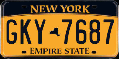 NY license plate GKY7687