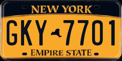 NY license plate GKY7701