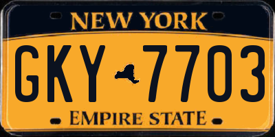 NY license plate GKY7703