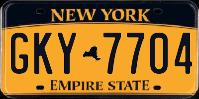 NY license plate GKY7704