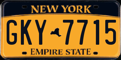 NY license plate GKY7715