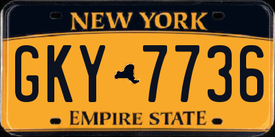 NY license plate GKY7736