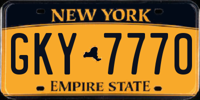 NY license plate GKY7770