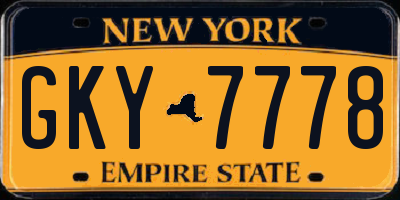 NY license plate GKY7778