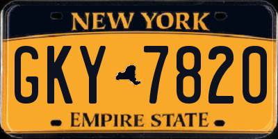 NY license plate GKY7820