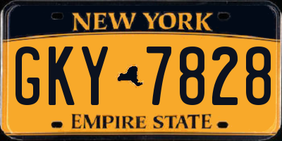 NY license plate GKY7828