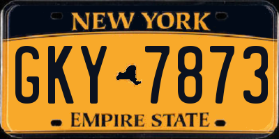 NY license plate GKY7873